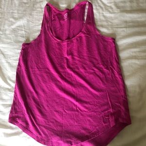 Hot pink relaxed racerback tank top